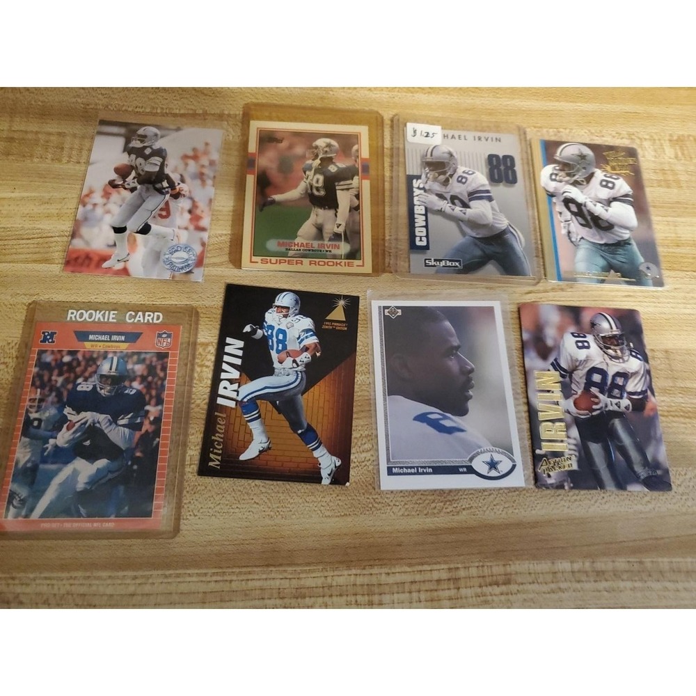 8 Michael Irvin Football Card Investment Lot All Pictured Hall of Fame Cowboys